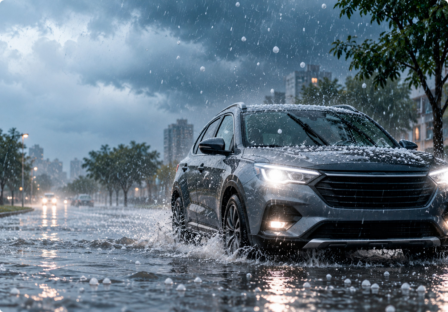 Chuva forte, alagamento e granizo: Como proteger o seu carro durante temporais